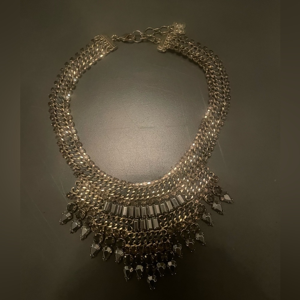 Bcbg baguette stone statement necklace